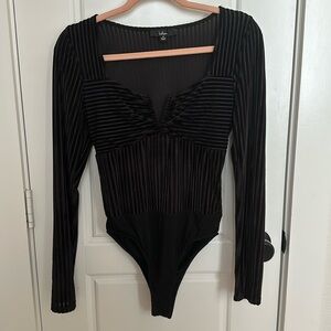 Lulus Ready to Go velvet bodysuit